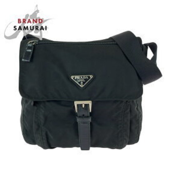 Prada Tessuto triangular black nylon Shoulder Bag pouch - Picture 1 of 9